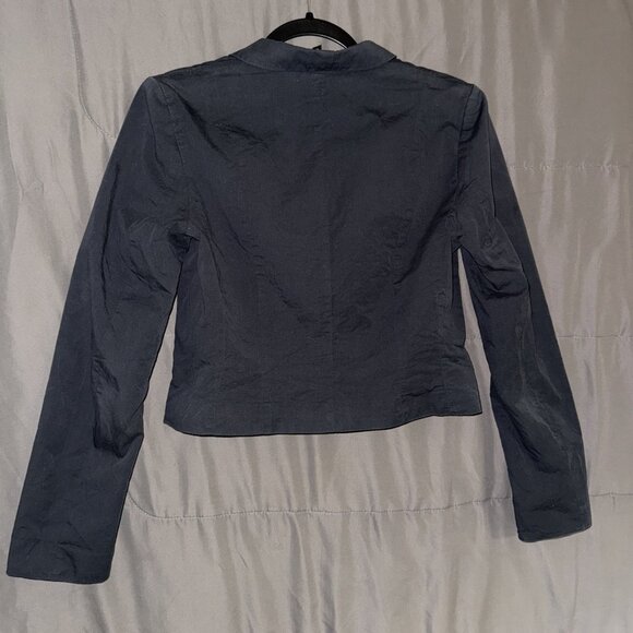 Divided by H&M Blazer Womens Sz 8 Black Pink Polka Dot Lined Pockets Cotton - Picture 4 of 11